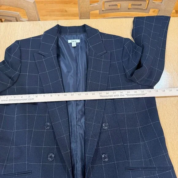 NWT Black Windowpane Blazer Bar lll open-front WM XL, 16 officecore capsule - Picture 8 of 14